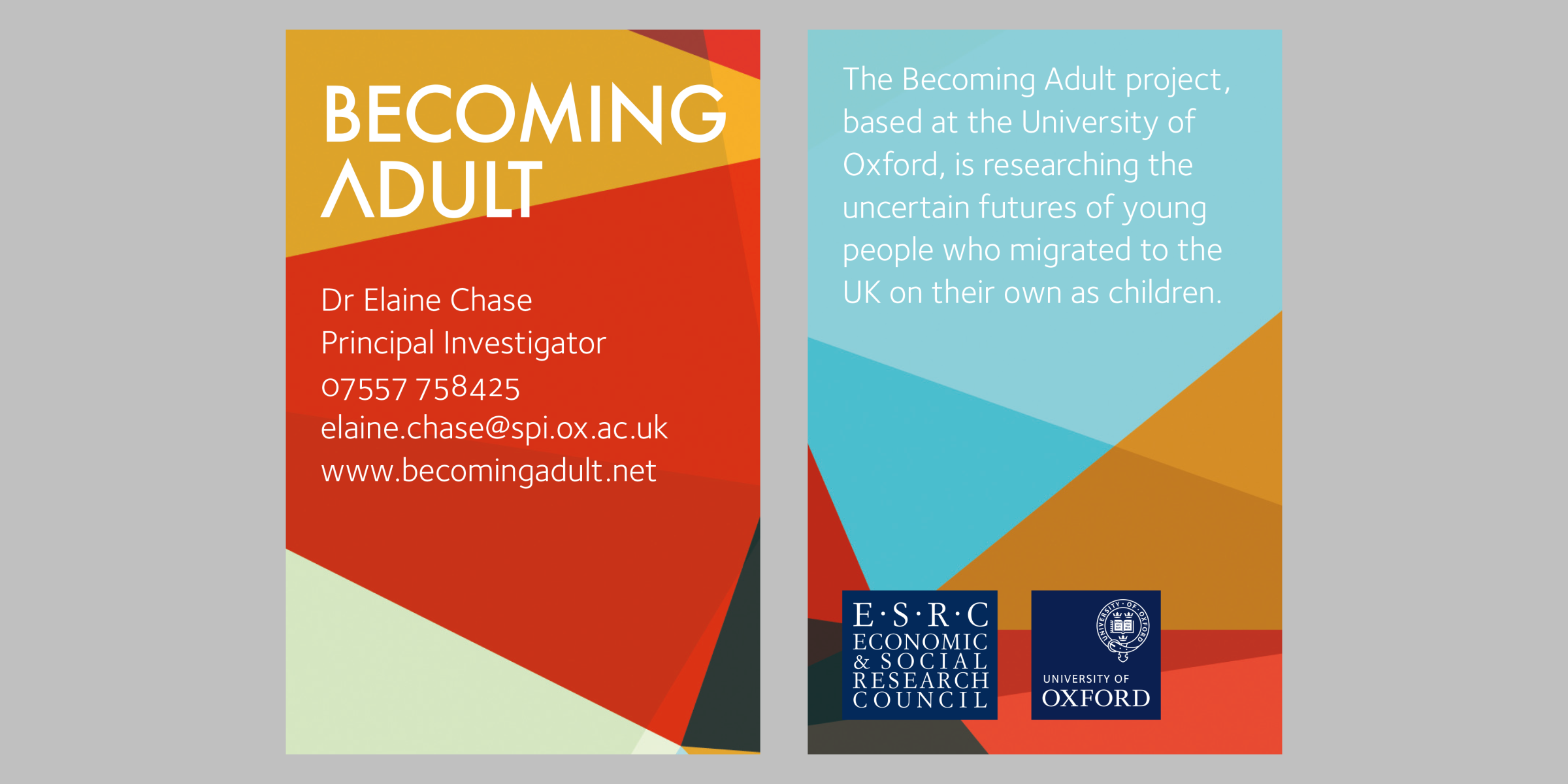 Becoming Adult University of Oxford business cards