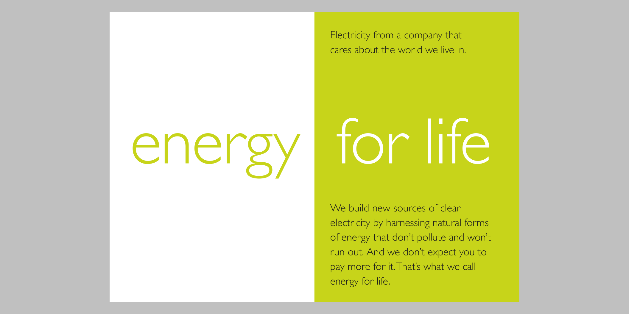 Ecotricity brochure spread